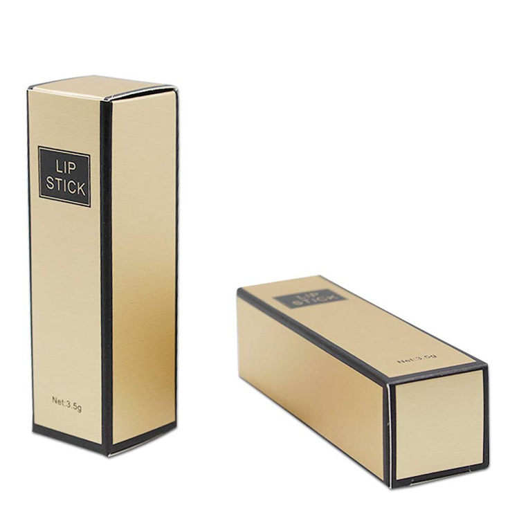 Gold color printing lip stick packaging box