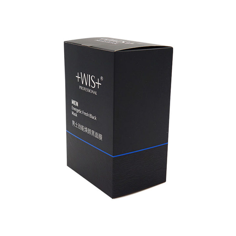 काले रंग का प्रिंटिंग फेस मास्क पैकेजिंग बॉक्स