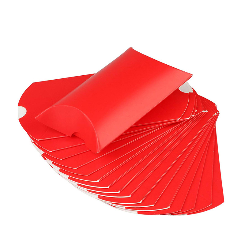 Red color pillow box OEM paper packaging