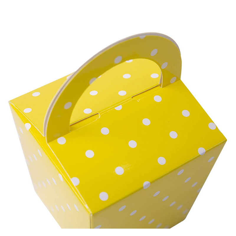Yellow color printing cup cake box with big window