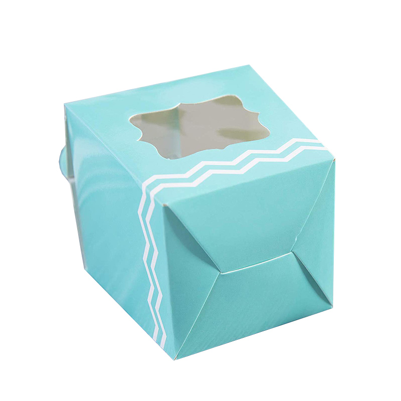 Children cup cake packaging box with handle and window