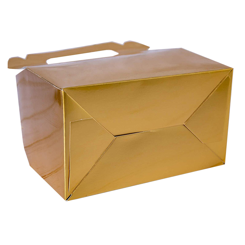 Gold color Gable paper box for cup cake and candy