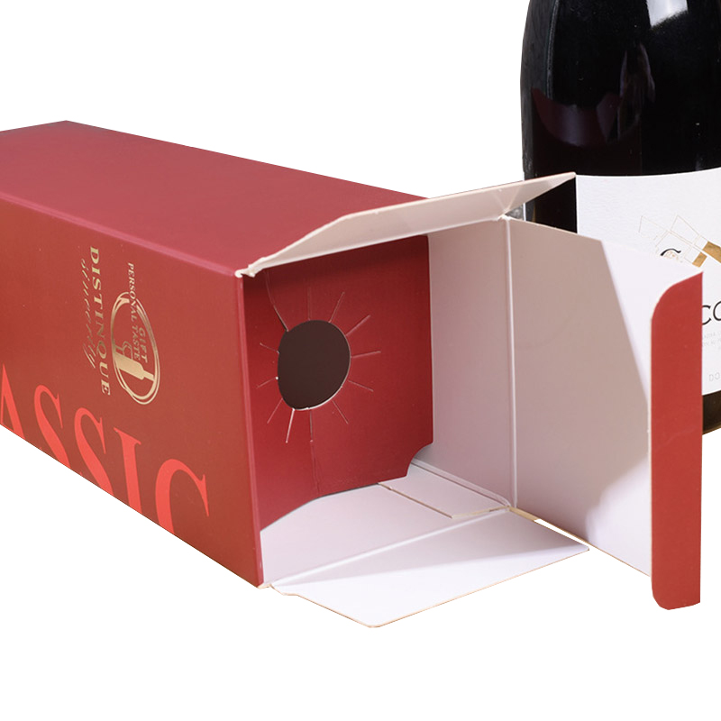 Red color wine box cardboard paper box