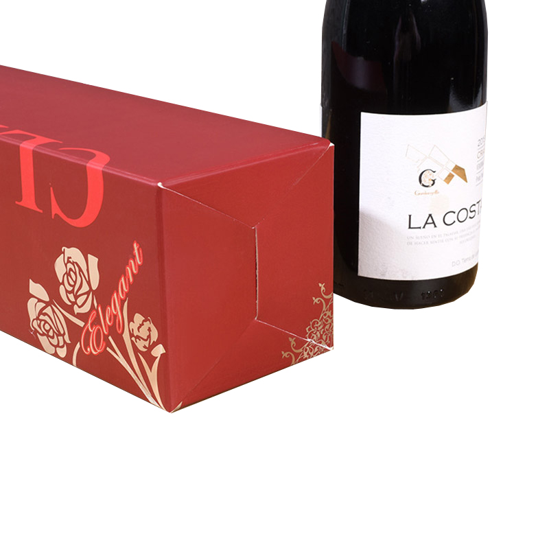 Red color wine box cardboard paper box
