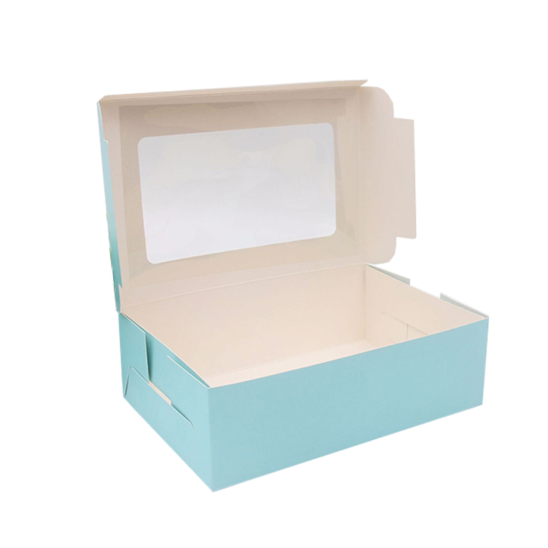 Front opening paper box with big window for food packing