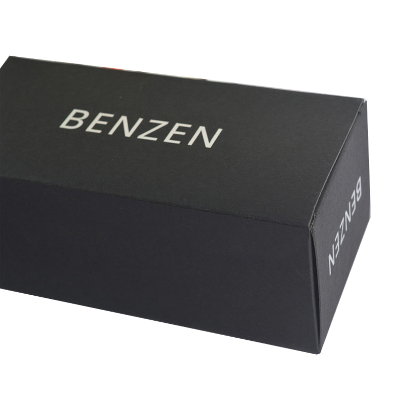 Black paper box with logo foil stamping