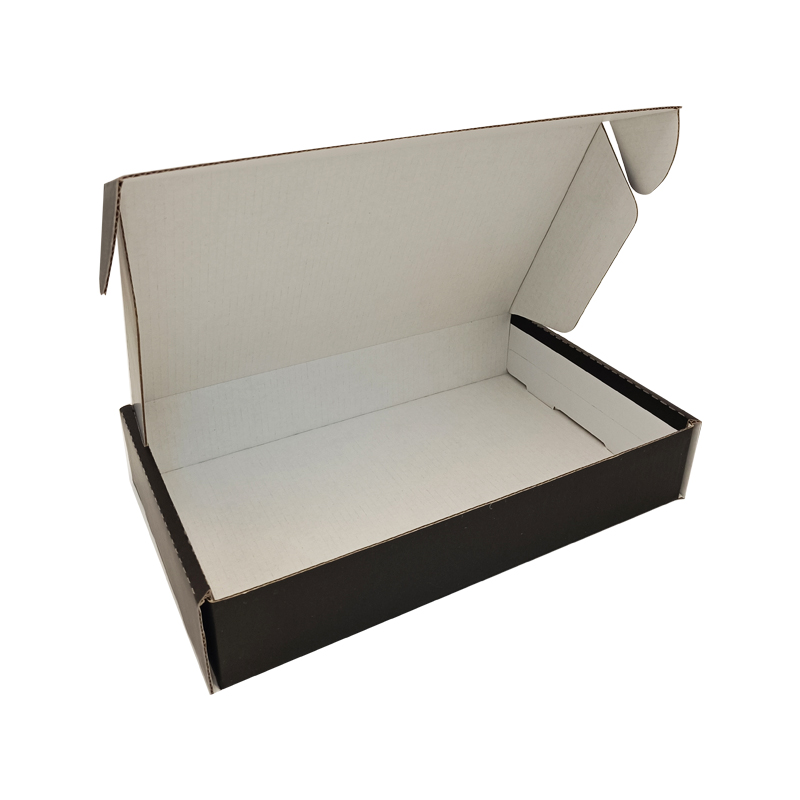 China Factory black matte flat clothing mailer delivery corrugated shipping packaging box