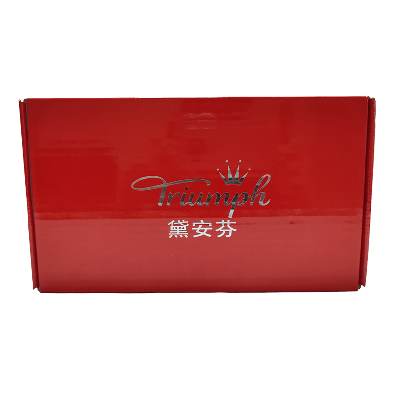 Shoes Corrugated box Red color printing box with logo silver stamping