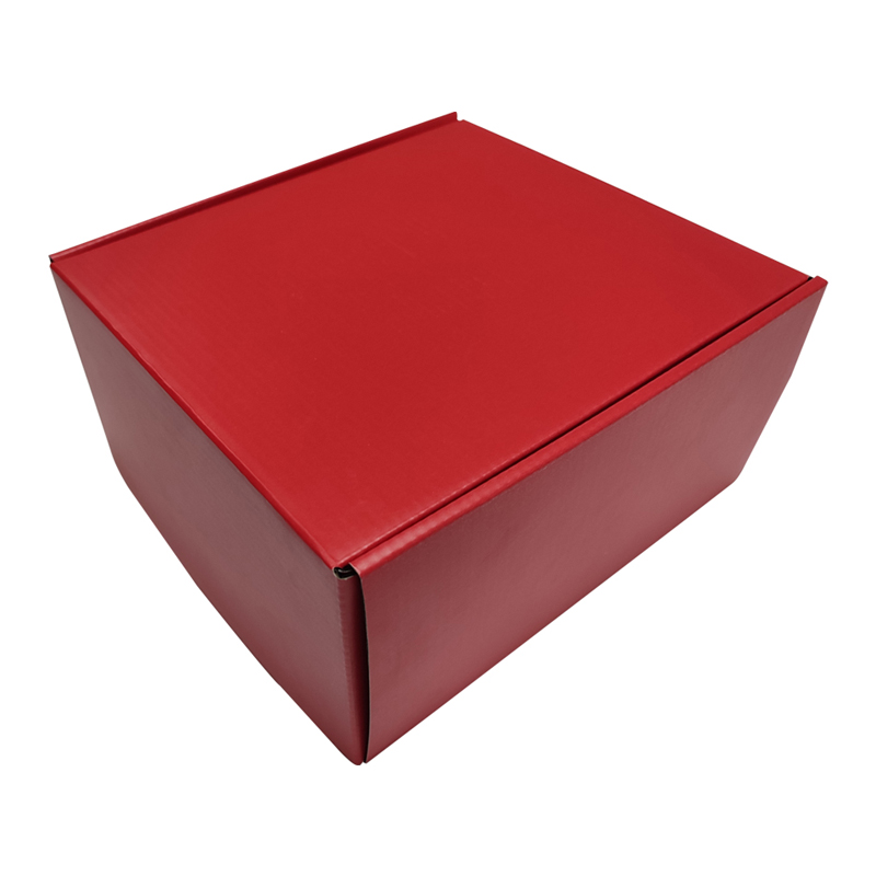 Red color corrugated box