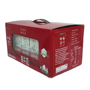 Milk cardboard packaging box with window and handle
