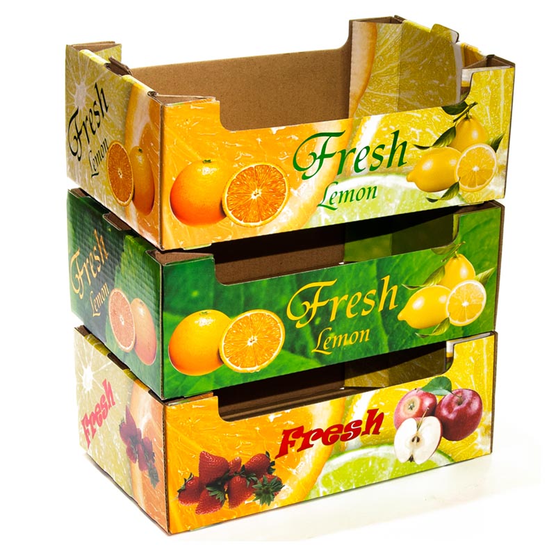 Cardboard tray for fruit packaging and display apple box orange box grape box