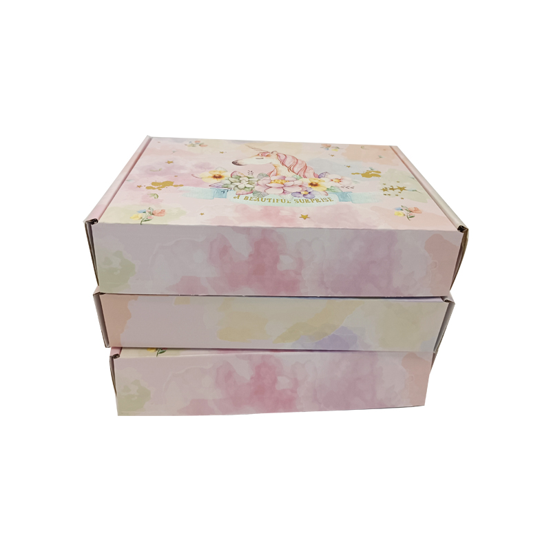 Pink color printing corrugated box shipping delivery box