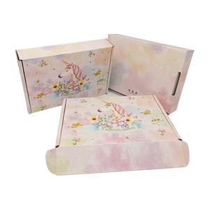 Cutie ondulată cu imprimare culoare roz cutie de livrare