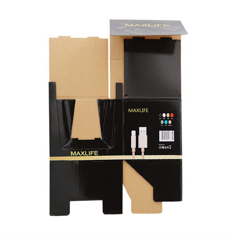 Black color packaging box display corrugated box