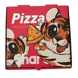 Red color printing hoilday pizza box