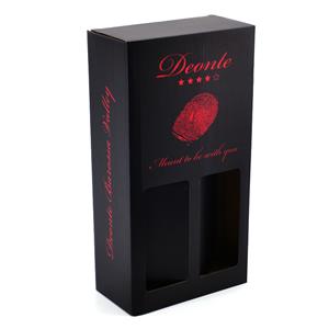 Wine cardboard box for 2 bottle glass paper wine box with logo foil stamping