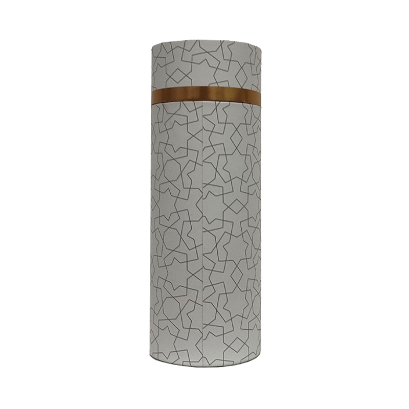 White color paper tube cylinder with gold foil stamping