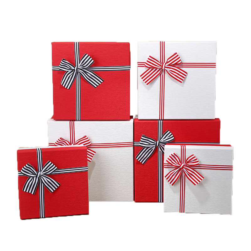 Lid and Tray rigid box Birthday gift box with ribbon