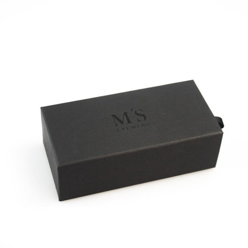Gift packaging box Black color drawer gift box for sun glasses packaging
