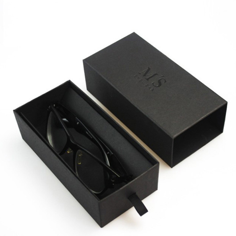 Gift packaging box Black color drawer gift box for sun glasses packaging