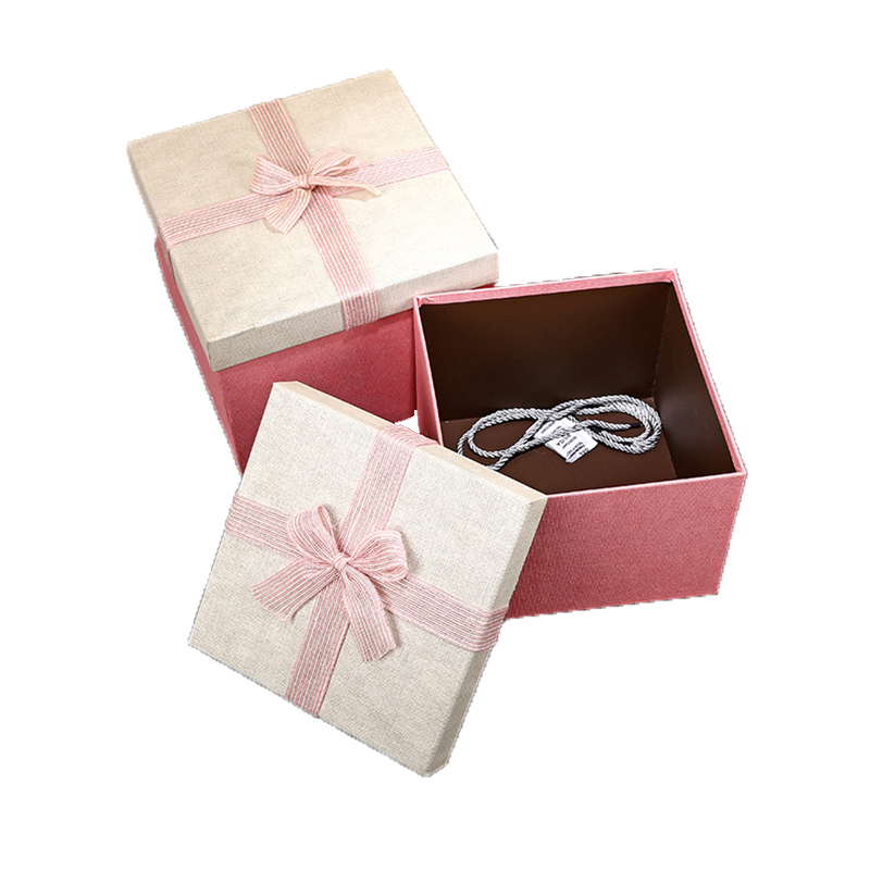 Gift paper box with window on top can see products inside luxury gift box