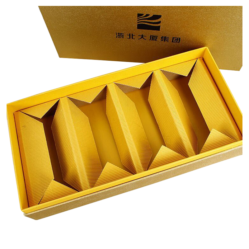 High quality Gold Cardboard Food Packaging Box with paper insert divider