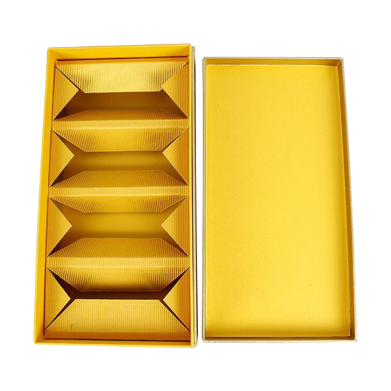 High quality Gold Cardboard Food Packaging Box with paper insert divider