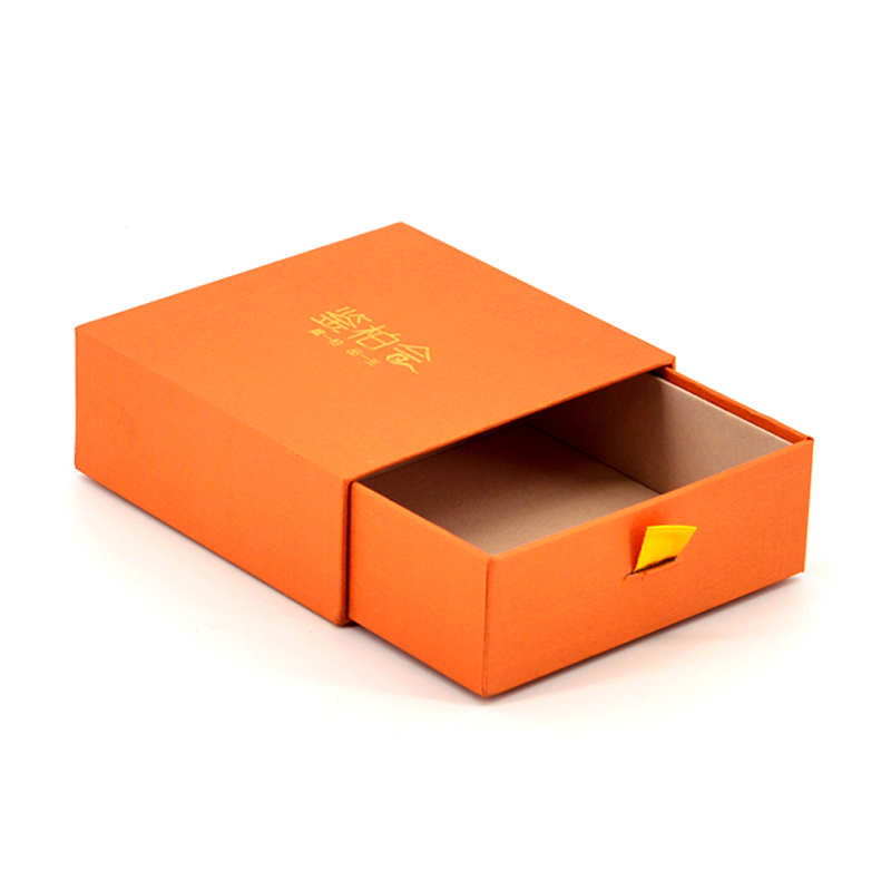 Orange color drawer gift box