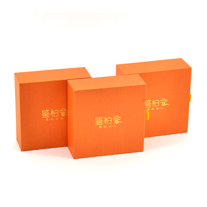 Orange color drawer gift box