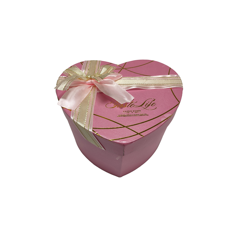 Heart shape rigid gift box Pink color birthday gift box Christmas gift packaging