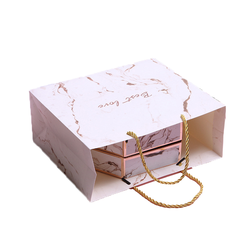 New Custom Printed Hexagon Christmas Gift Box with Paper Bag box