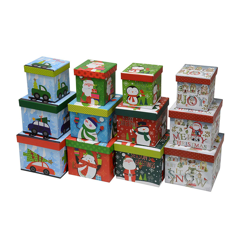 Creative Printed Christmas Candy Packaging Boxes Polygon Christmas Gift Box