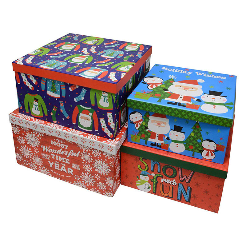 Creative Printed Christmas Candy Emballage Boxes Polygon julegaveæske