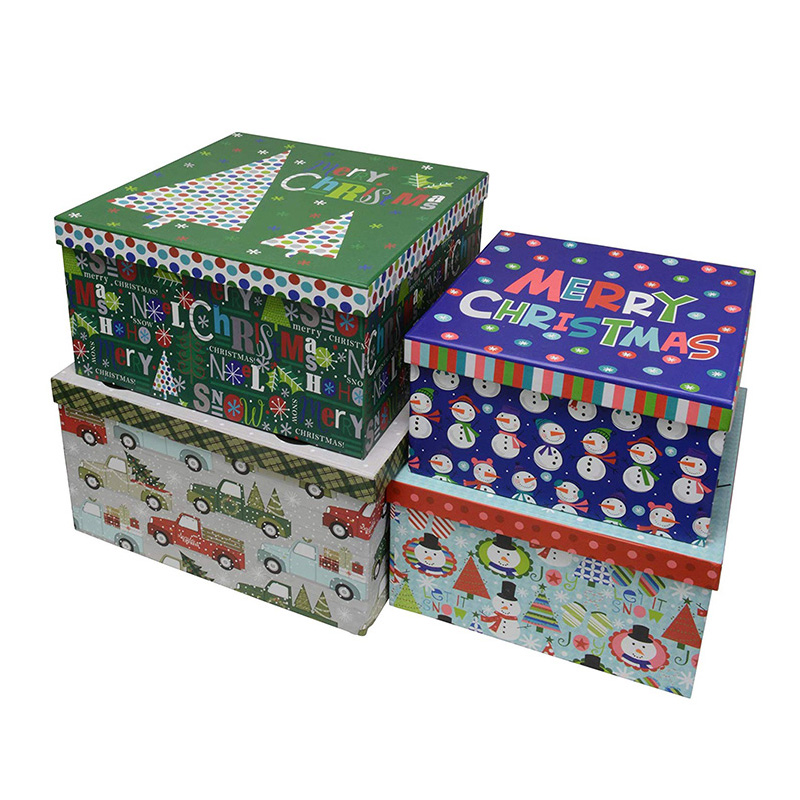 Creative Printed Christmas Candy Packaging Boxes Polygon Christmas Gift Box