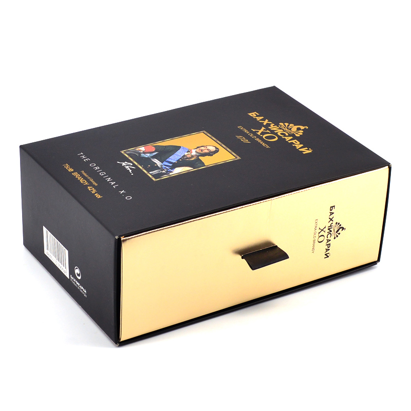 Silding gift box for wine packaging with logo foil stamping packaging wine box