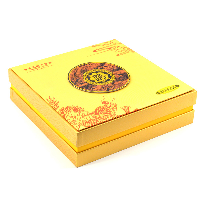 Lid and bottom gift box for Mooncake packaging with full color printing cardboard box carton