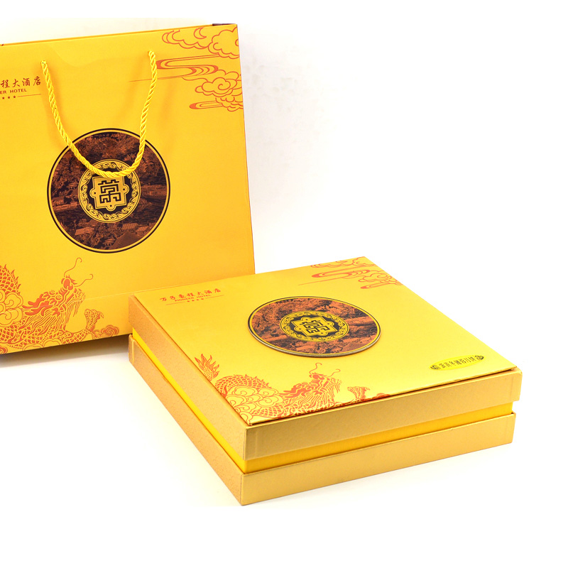 Lid and bottom gift box for Mooncake packaging with full color printing cardboard box carton