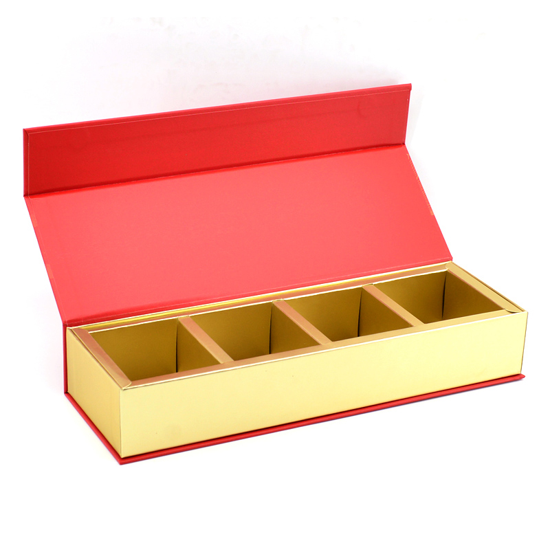 Bao bì hộp trà với hộp quà tặng từ tính in đầy đủ màu sắc với bộ chia giấy