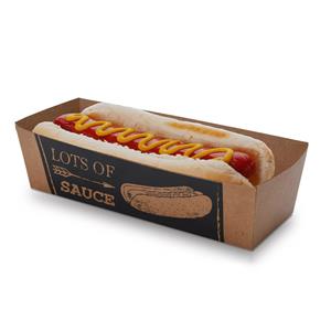 Cutie tava pentru alimente pentru ambalare hot dog cu imprimare
