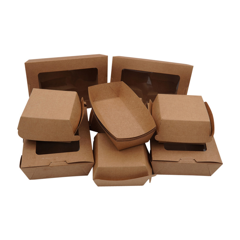 Different kinds fast food packaging delivery box kraft paper box for food