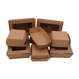 Các loại hộp giao hàng bao bì thực phẩm nhanh hộp giấy kraft đựng thực phẩm