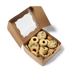 Cookie paper box with window on top desert kraft paper packaging box