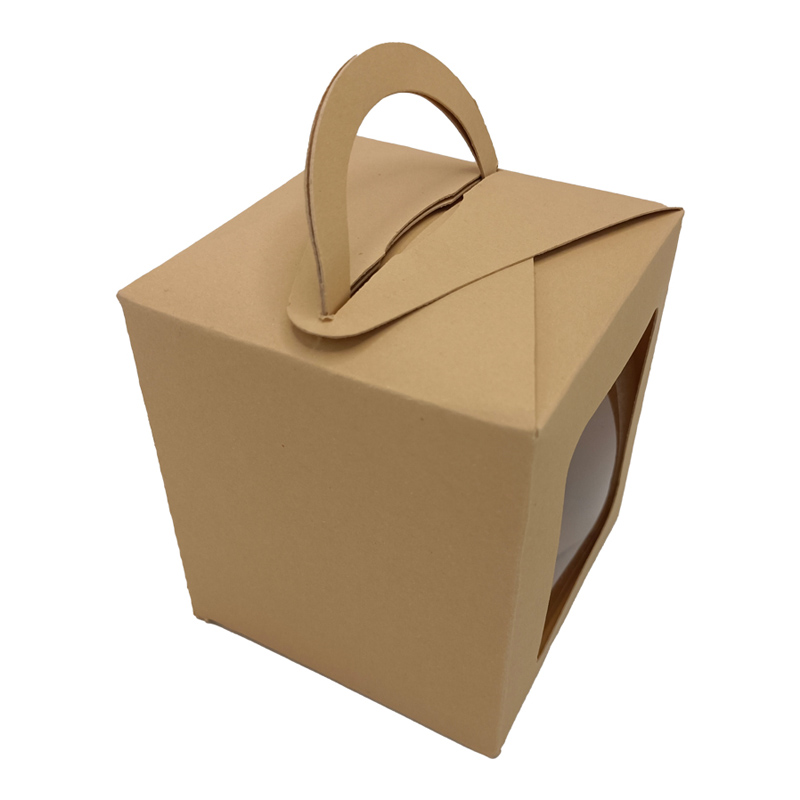 Kraft paper gable box with handle and window