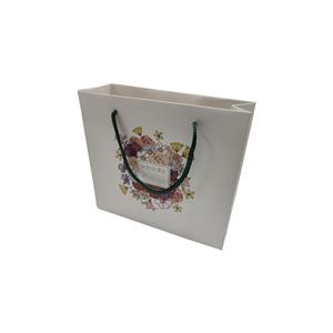 Custom Printed Your Own Logo White Color Gift Shopping Paper Bag With Handles