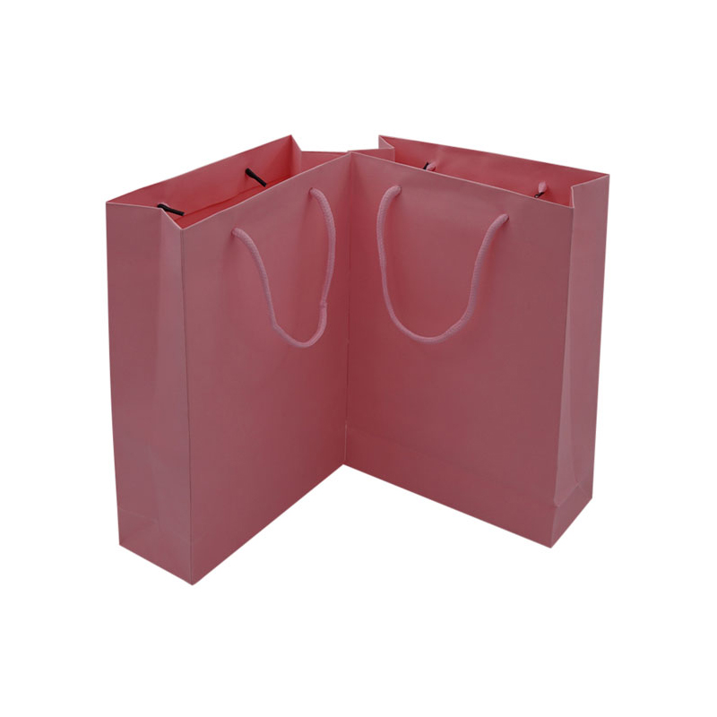 गुलाबी रंग मुद्रण उपहार पेपर बैग अवकाश उपहार पेपर बैग क्रिसमस पेपर बैग