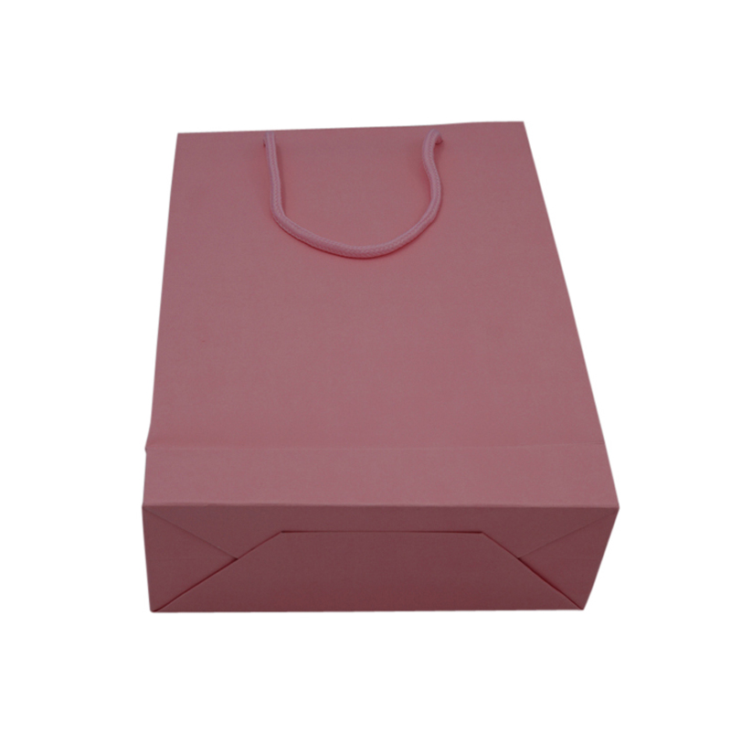 Pink color printing gift paper bag holiday gift paper bag Christmas paper bag