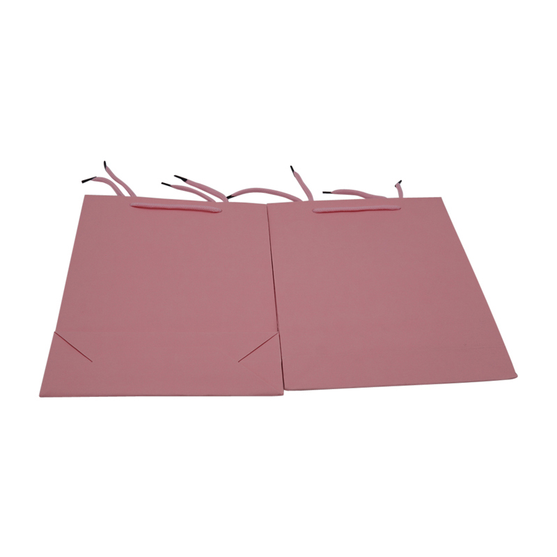 Pink color printing gift paper bag holiday gift paper bag Christmas paper bag