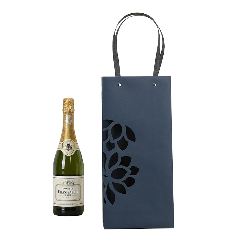 New design paper bag for wine packaging Red color wine paper bag
