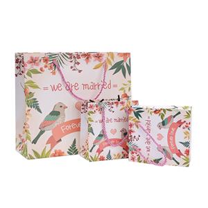 खरीदारी के लिए रंगीन प्रिंटिंग फूल पेपर बैग लेपित पेपर बैग