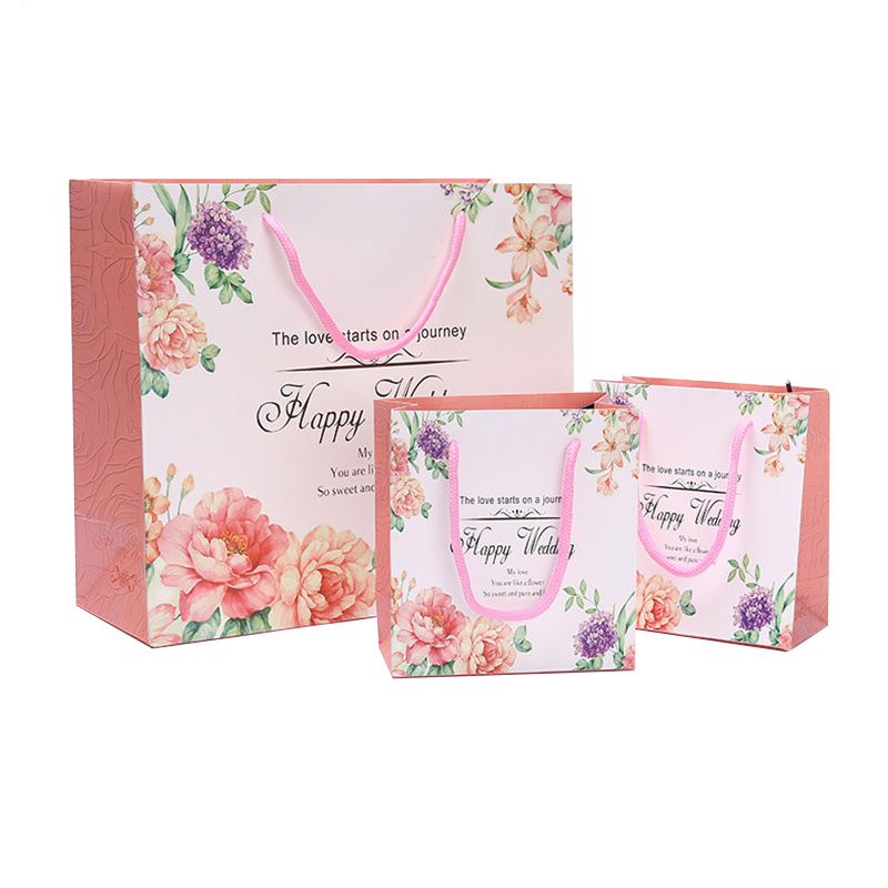 Recycled Use Custom Cardboard Luxury Gift Paper Bags And Boxes With Handle For Shopping Bag